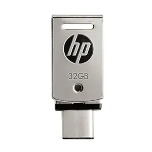 HP X5000 32GB Type-C + A OTG USB 3.1 Metallic Swivel Flash Drive