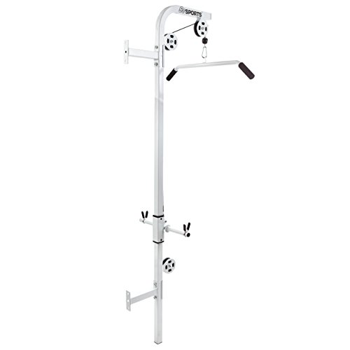 ScSPORTS Latzug Kabelzug Wandmontage, Stahl, weiß - 2