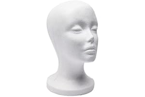 Lodokdre Testa di manichino in schiuma, per occhiali da sole, occhiali da sole, cappellini, espositori per cuffie