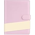 MATSON A6 Notebook Photocard Binder, 6 Budget Binder Ring Planner, Stylish Loose Leaf Personal Organizer Binder Cover with Magnetic Buckle, PU Leather Binder Women with Macaron Colors (Pink)