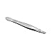 Gleader Silver Tone Metal Slanted Tip Vertical Stripe Makeup Eyebrows Tweezers Tool 3.5" Long