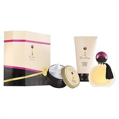 Far Away Eau De Parfum Gift Set EDP 50ml, Shower Gel 150ml and Body Soufflé 150ml BRAND NEW IN GIFT BOX 3 ITEMS