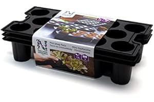 ‎NELSON GARDEN 1933 Mini-Anzuchtkasten mit 14 Zellen - Schwarz - 3 Stück - Pflanzschale für Tabs und Erde