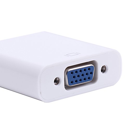 GHB 1080P HDMI auf VGA Kabel Adapter mit 3,5 mm Audio-Anschluss Konverter Male to Female für PC Laptop DVD und andere HDMI-Eingabegeräte Weiß - 5