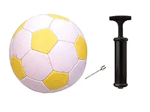 APPSS Sports Size 3 Football for High Performance Soccer Game with air Inflating Pump and Needle pin. Size 5, (Yellow-White)