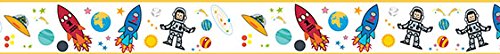 Children's Colourful Self Adhesive 5 Metre Long Vinyl Wallpaper Border Bedroom Décor - Space Boy