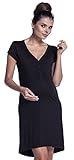 Zeta Ville – Damen Umstands Still-Nachthemd Kontrastdetails Knopfleiste – 981c - 2