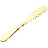 Steel Gold Color Perforated Butter Cheddar Cream Cheese Sliding Breakfast Knife cin617sr