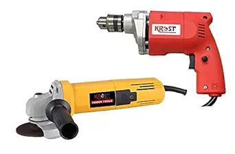 KROST TC-10A 10mm Electric Drill with 850W Angle Grinder Machine (Orange and Blue)