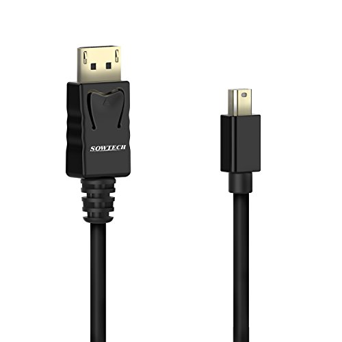 Mini DP auf DP Kabel, SOWTECH 1.8m Vergoldet MiniDP (Mini DisplayPort) zu DP (DisplayPort) Kabel Cable 4K Auflösung Bereit (1.8m, Schwarz) - 3