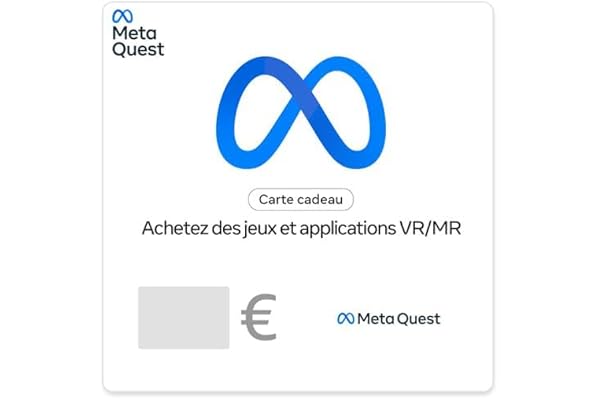 Carte cadeau numérique Meta Quest (pour les applications, jeux et expériences) - par email - valable en France