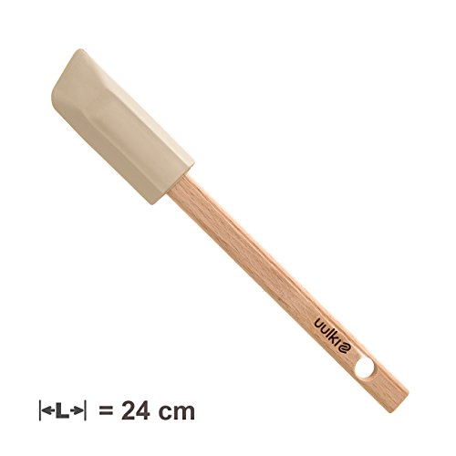 Uulki 3-teiliges Teigschaber Set aus Gummi und Buchenholz hergestellt in Europa – Wählen sie die richtige Größe für jede Verwendung - 4