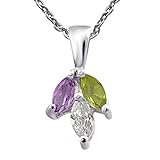 Bequeme Passform: Dieser Anhänger sitzt bequem auf der Oberseite Ihres Hals, mit der 925 Sterling Silber Kette haben wir mit ihm geliefert. Dieser Anhänger aus 925er Sterlingsilber mit Amethyst, Zirkonia und Peridot ist leicht und einfach zu tragen und kann zu jedem Anlass getragen werden.
