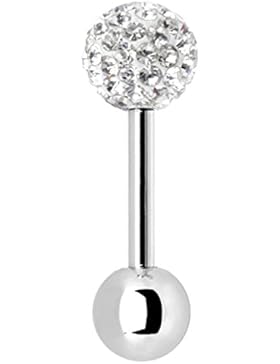 Tragus-Piercing 316L Chirurgenstahl Ferido-Kugel klarer Swarovski-Kristall