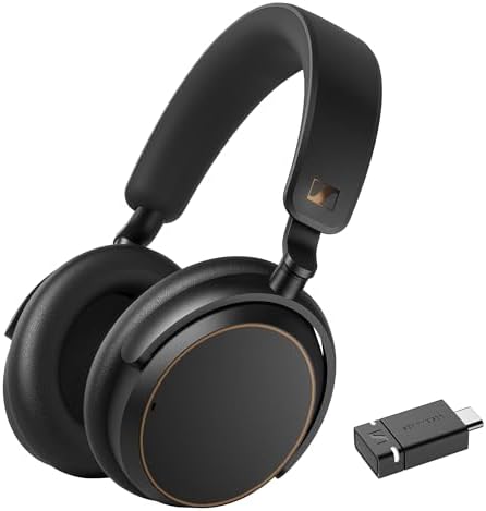 Sennheiser ACCENTUM Special Edition - ACCENTUM Cuffie e BTD 600 Bluetooth Dongle - Durata della batteria di 50 ore, ibrida ANC e dongle con adattatore USB-A/USB-C - Nero/Rame