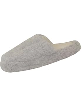SamWo, Schafwoll-Wohlfühl-Hausschuhe/Pantoffeln unisex,weiche rutschfeste Sohle,100% Schafwolle,hellgrau,Größe...