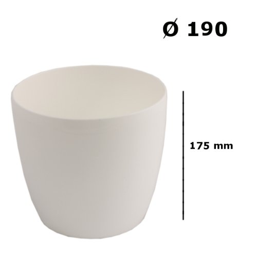 Terra 1401387100 Coubi Kunststoff Übertopf 19 cm, weiß - 2