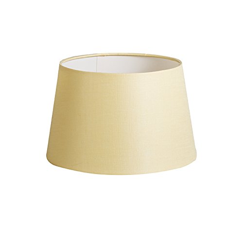 QAZQA Leinen Lampenschirm 25cm rund DS E27 leinen creme , Rund konisch Schirm Pendelleuchte, Schirm Stehleuchte,
