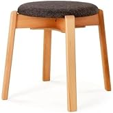 Unboxdeco Arc Kayın Puf Tabure Yuvarlak Modern Bench Oturak Tekli (Antrasit)
