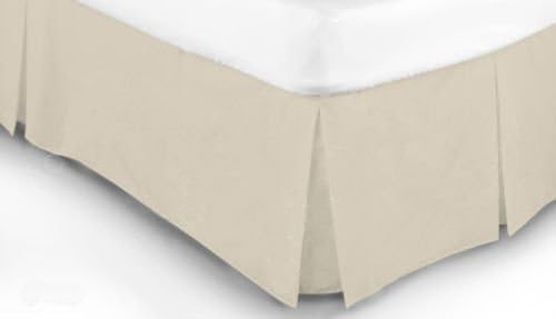INSTAHOMEWARE Plain Dyed PolyCotton Platform Base Valence Box Pleated Sheet, Attractive Colors (KING, CREAM)