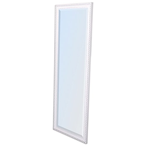 WANDSPIEGEL BAROCK Weiß-Silber ANTIK DESIGN SPIEGEL Stripe 140x50cm HOLZRAHMEN - 2