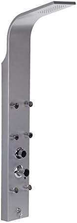 Shower Panel Rain Shower Column Jet Faucet Tower Design Bathroom made of Aluminum Satin Rain in Silver by GAJO