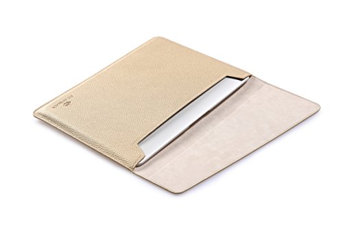 SunSmart Einfache Umschlagart 13.3-Zoll-Laptop-Leder Schutzhülle Tasche mit Magnetverschluss für MacBook Air 13.3“(golden) - 5