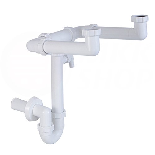 Preisvergleich Produktbild Sipon Waschmaschinen Spülmaschinen Anschluss Waschbecken Spülbecken Wandrosette 1. Doppel Anschluss
