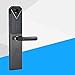 Produktbild TDJDYQ Rostfreier Stahl Fingerabdruckschloss Biometrie Keyless-Zugang Elektronik Intelligent Fingerabdruck/ Passwort/ IC-Karte Entsperrt Sicherheits-Türschloss Zuhause , gray