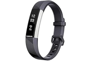 FunBand Bracelet pour Fitbit Alta HR et Fitbit Alta, Bande en Silicone Souple Sangle de Remplacement Reglables Sport Accessorie pour Montre Connectée Fitbit Alta HR et Fitbit Alta (1-Pack Noir)