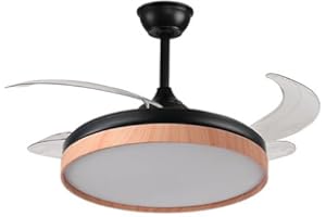 BEL AIR HOME - Wentylator Sufitowy Cosmos - Silnik DC, Rozsuwane Łopatki, Oświetlenie LED 36W 3 Temperatury - Pilot, Czarny Mini