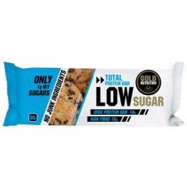 GoldNutrition Total Protein Bar Low Sugar Suplemento Deportivo, Sabor Doble Chocolate - Paquete de 10 x 60 gr - Total: 600 gr