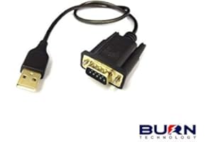 BURNTEC USB to Serial Adapter Black FTDI CHIPSET RS232 BT232 WIN 10 / 8 / 7 / VISTA / XP DB9 COM Retention