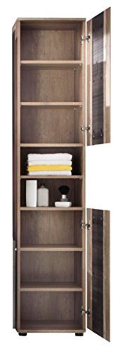 trendteam ST10158 Bad-Hochschrank, BxHxT 40 x 186 x 32 cm, Eiche dunkelbraun - 2