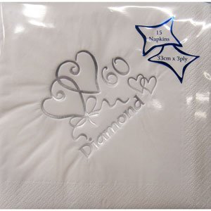 Preisvergleich Produktbild Craftbarrow Servietten zur Diamanthochzeit (60 Jahre)