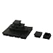 Produktbild sourcingmap® Kunststoff Möbel Tisch Beine Flacher Boden Tubing Rohr Quadratisch, fügt Caps 35mm x 35mm 20Stück, schwarz