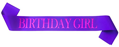 „Birthday Girl“ Lila Glitzer Satin Scherpe – Geburtstags Accessoires, Happy Birthday Dekoration – Sweet 16 – 18ter Geburtstag - 2