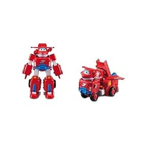 Super Wings Grand Jett&rsquo;S Super Robot, Véhicule Transformable Inclus une figurine articulée Transforming Jett 12 cm,Jouet Enfant 3 4 5 6 7 8 Ans Garcon Fille