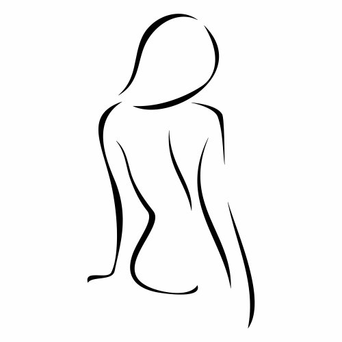 Frau sitzend, – Linien Wandtattoo in 6 Größen – Wandaufkleber Wall Sticker - 2