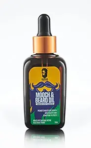 Rogue Mooch and Beard Oil | Tyrosinase & Omega 3 Fatty Acids for Better Skin, Hair Quality and Volume | No More Split Ends & Hair Breakage|Vegan, Cruelty Free, Sulphate, Silicones, & Paraben Free| 50 ml