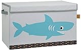 100% Polyester Lässig Storage Toy Trunk Aufbewahrungsbox mit Deckel für Kinderzimmer, Shark ocean