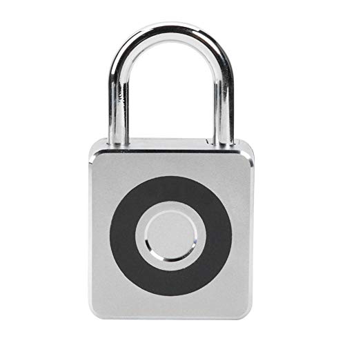 Chidjon Elinksmart - Serratura antifurto elettrica Smart Fingerprint Padlock, Argento