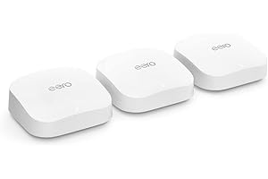 Router wi-fi mesh Amazon eero Pro 6E | Ethernet 2,5 Gbps | Fino a 560 m² | Connessione di oltre 100 dispositivi | Ideale per streaming, lavoro e gaming | Confezione da 3 | Modello 2022