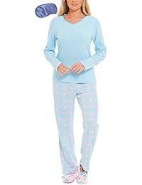 Mujer Suave Cálido Para Invierno Cómodo Lana Larga Conejo Conjunto Pijama