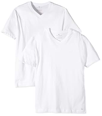 TOM TAILOR Herren Basic T-Shirt V-Ausschnitt – Regular Fit, Weicher Jersey, Nachhaltige BE PART Linie