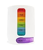 Pill Box for 7 Days Weekly Pill Organiser Pill Dispenser with 4 Compartments – Rainbow