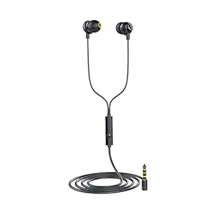 (Renewed) Infinity (JBL) Zip 20 in-Ear Deep Bass Headphones with Mic (Charcoal Black)