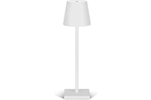 VOKOT QLED47W Lampada da tavolo touch Dimmerabile senza fili ricaricabile in metallo abatjour per camera da letto comodino bar ristoranti 3 modalità di luce, caldo naturale freddo