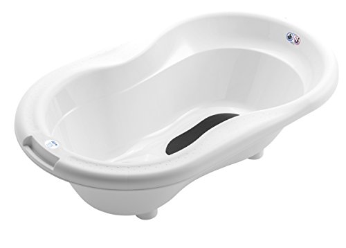 Rotho Babydesign Badestation TOP / 100 cm Breite / Babywanne weiß mit Aufbewahrungsfächer & Badewannenständer, höhenverstellbar - 2