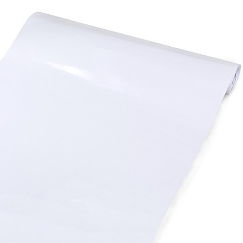 61cm Rolle - 10m (Laufmeter) weiß mit Glitzer Selbstklebend Möbelfolie Klebefolie Bastelfolie Plotterfolie Schrankfolie Dekofolie Küchenfolie